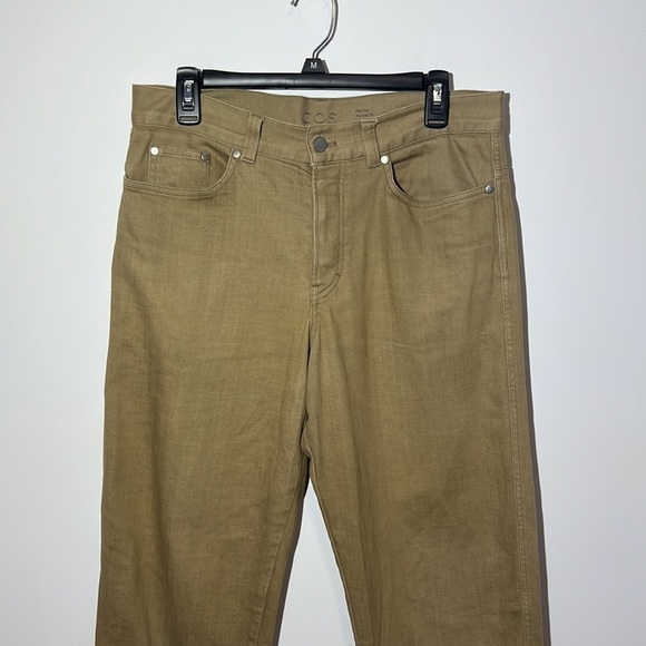 COS Tan Midrise Relaxed Fit Wide Leg Pants Size 29 - Picture 2 of 13